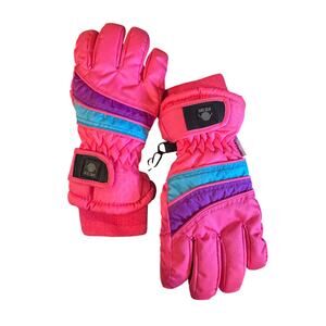 Nice Caps Toddler Winter Gloves Size L/XL Pink Colorblock Insulated Snow Gloves